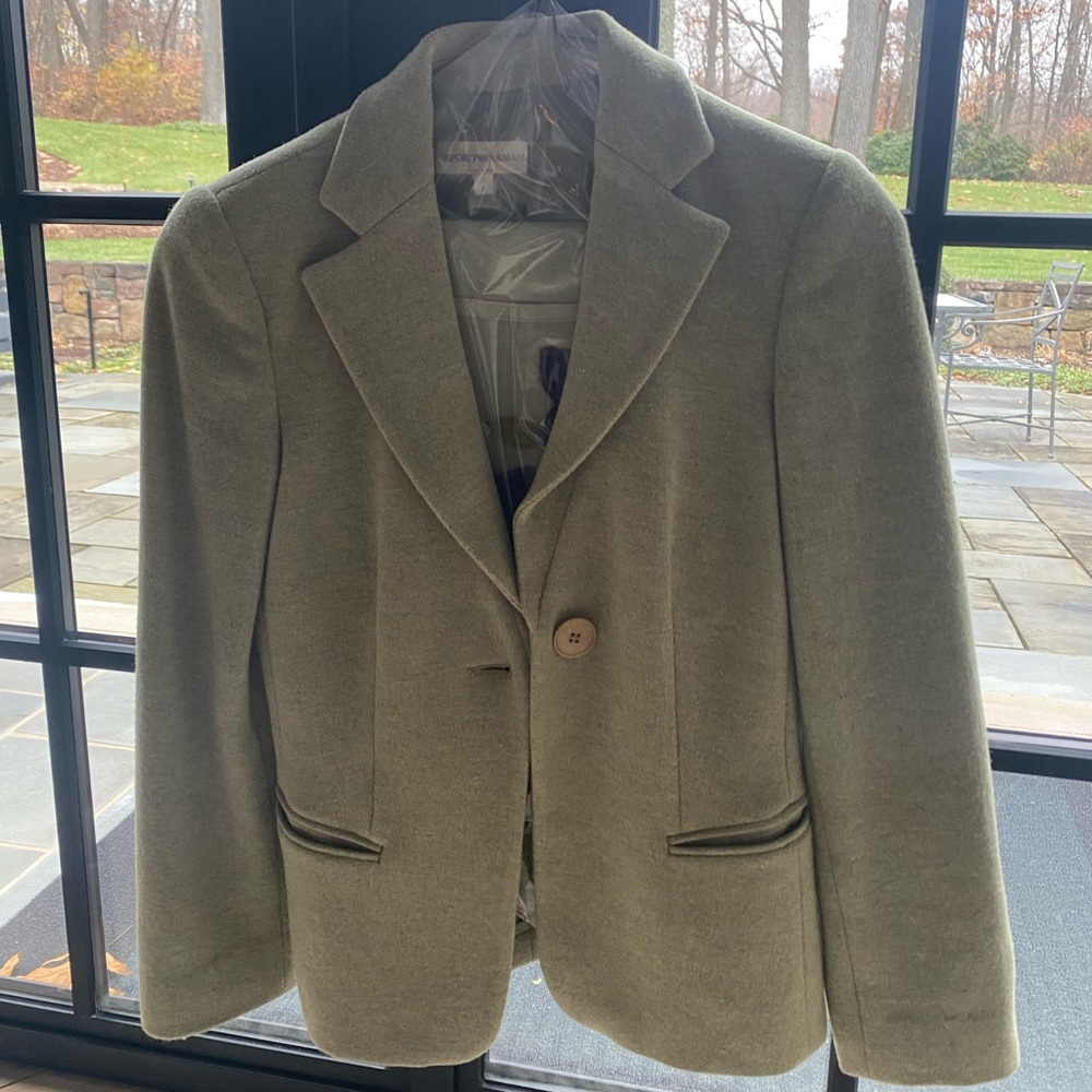EMPORIO ARMANI GREEN BLAZER AND SWEATER SET